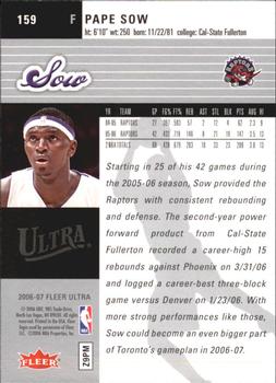 2006-07 Ultra #159 Pape Sow Back