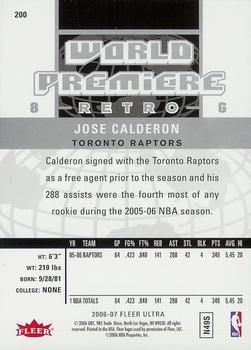2006-07 Ultra #200 Jose Calderon Back