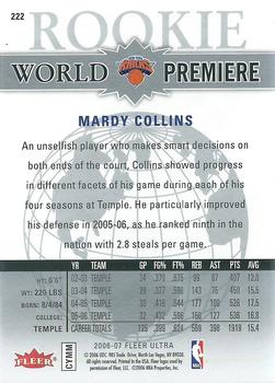 2006-07 Ultra #222 Mardy Collins Back