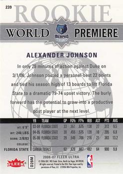 2006-07 Ultra #239 Alexander Johnson Back
