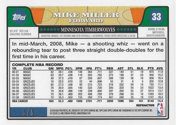 2008-09 Topps Chrome - Refractors Red #33 Mike Miller Back