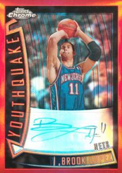 2008-09 Topps Chrome - Youthquake Autographs Refractors Red #YQA12 Brook Lopez Front