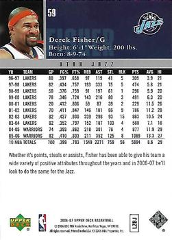 2006-07 Upper Deck #59 Derek Fisher Back