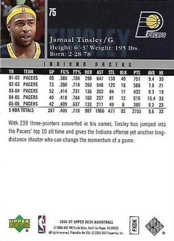 2006-07 Upper Deck #75 Jamaal Tinsley Back