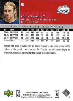 2006-07 Upper Deck #78 Chris Kaman Back