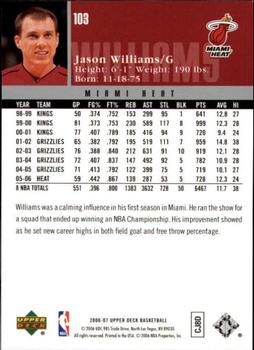 2006-07 Upper Deck #103 Jason Williams Back