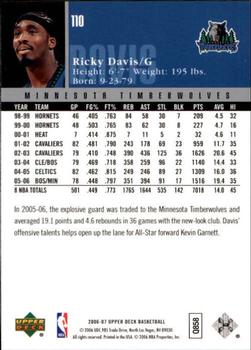 2006-07 Upper Deck #110 Ricky Davis Back