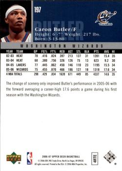 2006-07 Upper Deck #197 Caron Butler Back