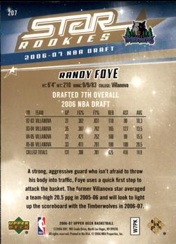 2006-07 Upper Deck #207 Randy Foye Back
