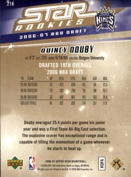 2006-07 Upper Deck #218 Quincy Douby Back
