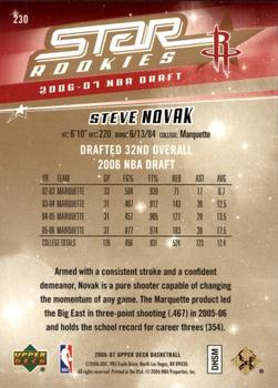 2006-07 Upper Deck #230 Steve Novak Back