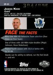 2008-09 Topps Co-Signers - Changing Faces #CF-31 Jason Kidd Back