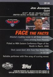 2008-09 Topps Co-Signers - Changing Faces Gold #CF-34 Joe Johnson Back