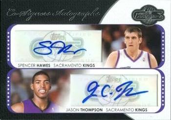 2008-09 Topps Co-Signers - Dual Autographs #CS-HT Spencer Hawes / Jason Thompson Front