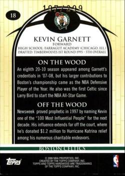 2008-09 Topps Hardwood - Hardwood #18 Kevin Garnett Back