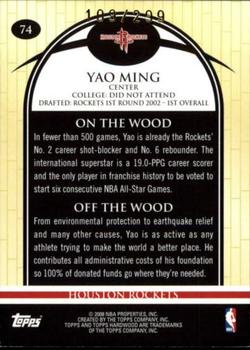 2008-09 Topps Hardwood - Hardwood #74 Yao Ming Back