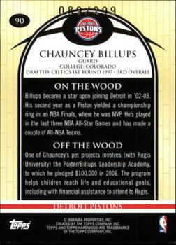 2008-09 Topps Hardwood - Hardwood #90 Chauncey Billups Back