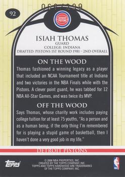 2008-09 Topps Hardwood - Hardwood #92 Isiah Thomas Back