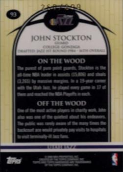 2008-09 Topps Hardwood - Hardwood #93 John Stockton Back