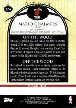 2008-09 Topps Hardwood - Hardwood #124 Mario Chalmers Back