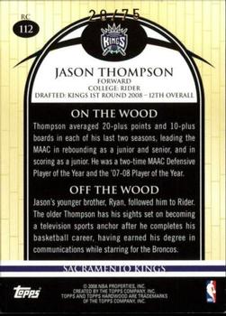2008-09 Topps Hardwood - Mahogany #112 Jason Thompson Back