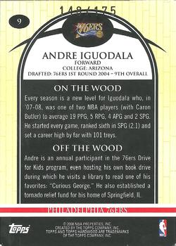 2008-09 Topps Hardwood - Maple #9 Andre Iguodala Back