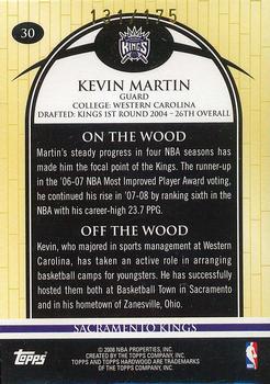 2008-09 Topps Hardwood - Maple #30 Kevin Martin Back