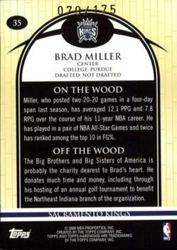 2008-09 Topps Hardwood - Maple #35 Brad Miller Back