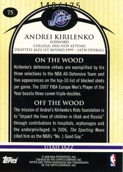 2008-09 Topps Hardwood - Maple #75 Andrei Kirilenko Back
