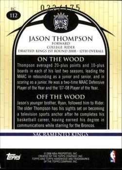 2008-09 Topps Hardwood - Maple #112 Jason Thompson Back