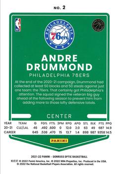 2021-22 Donruss Optic #2 Andre Drummond Back