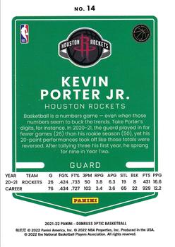 2021-22 Donruss Optic #14 Kevin Porter Jr. Back