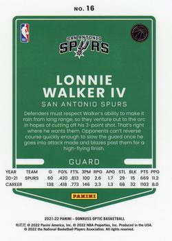 2021-22 Donruss Optic #16 Lonnie Walker IV Back
