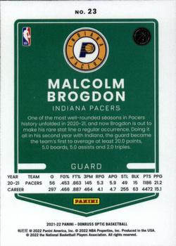2021-22 Donruss Optic #23 Malcolm Brogdon Back