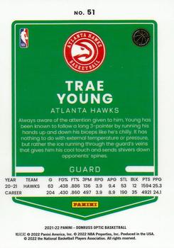 2021-22 Donruss Optic #51 Trae Young Back