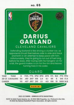 2021-22 Donruss Optic #65 Darius Garland Back
