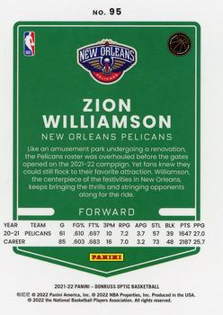 2021-22 Donruss Optic #95 Zion Williamson Back