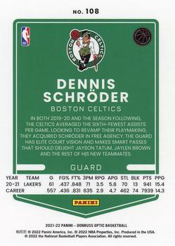 2021-22 Donruss Optic #108 Dennis Schroder Back