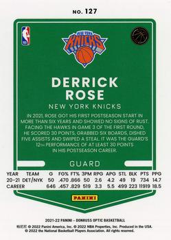 2021-22 Donruss Optic #127 Derrick Rose Back