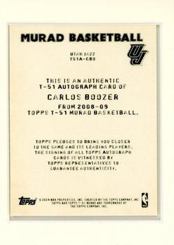 2008-09 Topps T-51 Murad - Autographs #T51A-CBO Carlos Boozer Back