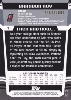2008-09 Topps Tipoff - Red #7 Brandon Roy Back