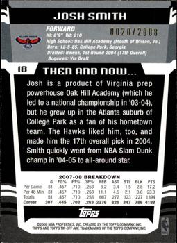 2008-09 Topps Tipoff - Red #18 Josh Smith Back