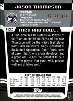 2008-09 Topps Tipoff - Red #122 Jason Thompson Back