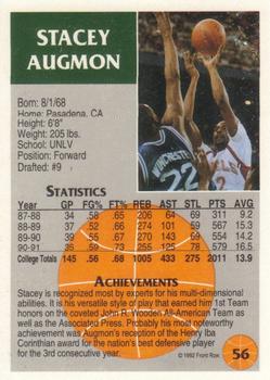 1991 Front Row Update - Silver #56 Stacey Augmon Back