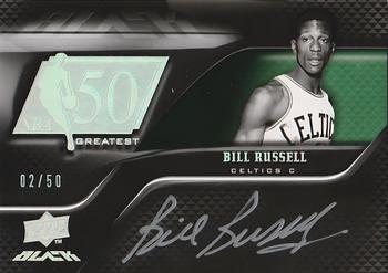 2008-09 UD Black - 50 Greatest Autographs #50AU-BR Bill Russell Front