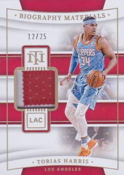 2021-22 Panini National Treasures - Biography Materials Prime #BGM-TBH Tobias Harris Front