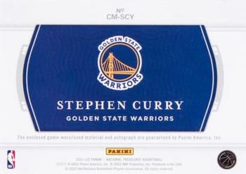 2021-22 Panini National Treasures - Colossal Material Autographs Super Prime #CM-SCY Stephen Curry Back