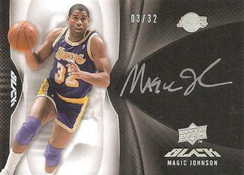 2008-09 UD Black - Autographs #A1-JO Magic Johnson Front