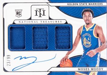2021-22 Panini National Treasures - Rookie Materials Autographs Triple #RMT-MSM Moses Moody Front