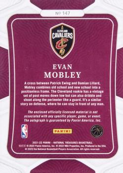 2021-22 Panini National Treasures - Rookie Patch Autographs Pink #147 Evan Mobley Back